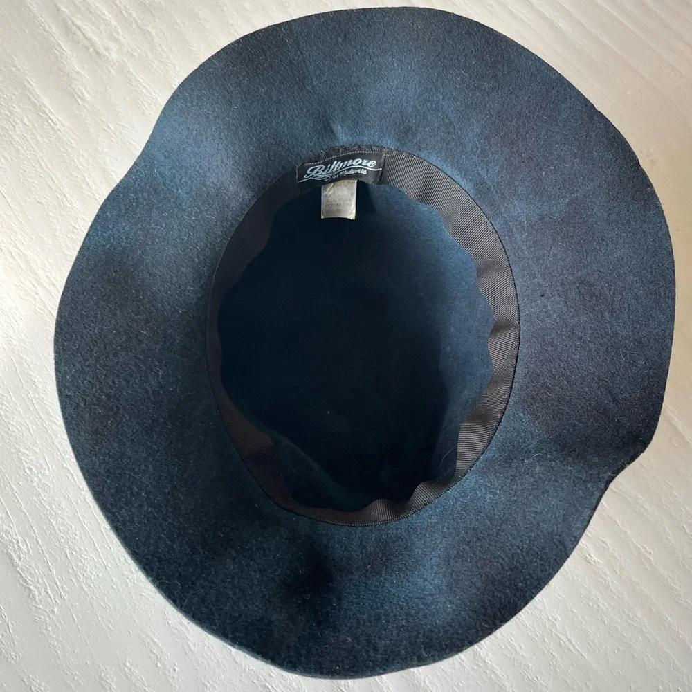 Biltmore for Madewell Black 100% Wool Felt Wide-Brim Fedora Hat | Sm/Med